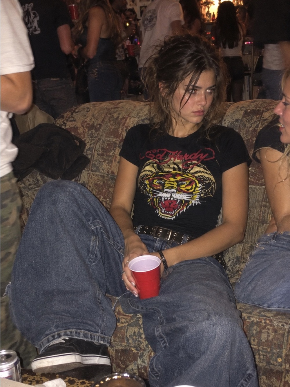 Ed Hardy Tiger Graphic T-Shirt Black Y2K Tattoo Streetwear